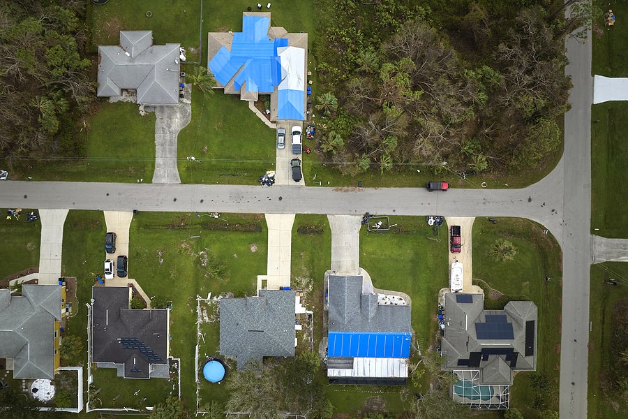 Homes With Roof Damage Leaking