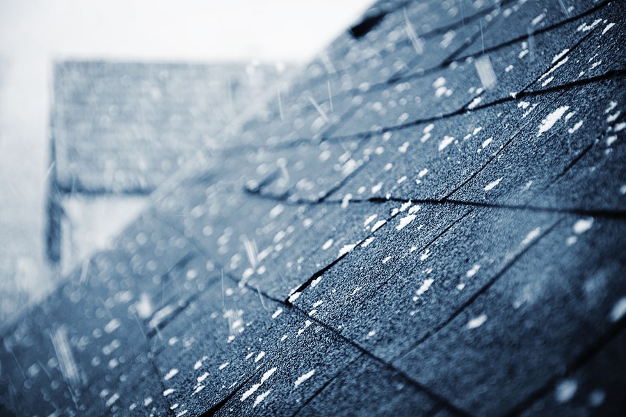 Snowing On Shingle Roof